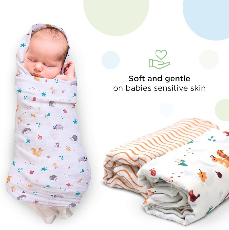 Nuluv Baby Organic Cotton Swaddle Wraps - Pack of 2 - Image 2